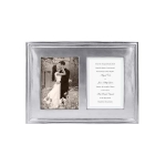Classic Double 5x7 Frame Commemorate a special day by framing a wedding photo and invitation in this Classic frame. No invitation? This frame also elegantly holds two 5 x 7 photos, side by side. 100% recycled aluminum with a gentle soft polished for a chic yet ageless style.

Customize this item.  Contact us for details.